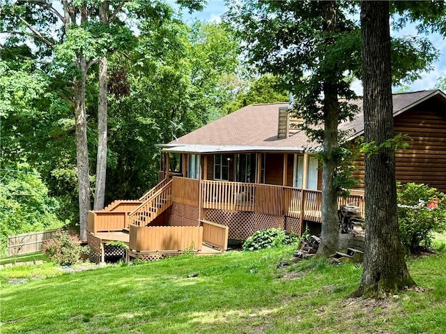14076 Canal St, Rogers, AR 72758 - rear view of house featuring covered porch, roof with shingles, and stairway