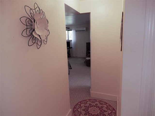 1042 County Road 445, Berryville, AR 72616 - hallway featuring an AC wall unit and carpet floors