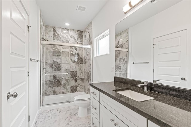 2 Wendike Ln, Bella Vista, AR 72715 - full bath featuring marble finish floors, vanity, and a shower stall