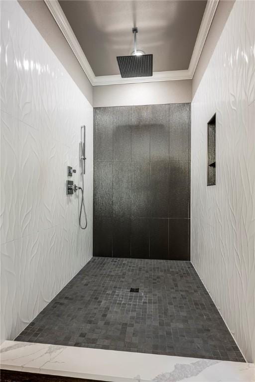 8 Mckenzie Way, Bella Vista, AR 72715 - full bath featuring ornamental molding and tiled shower