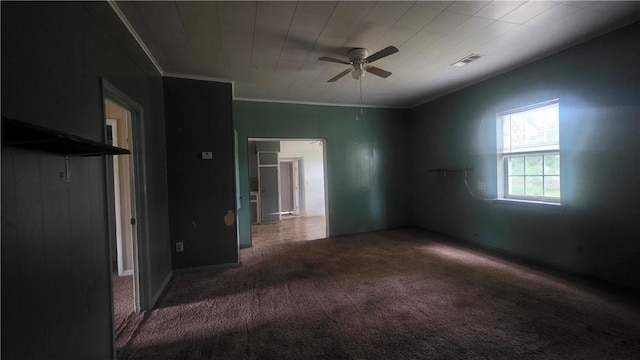 4436 State Highway 288, Subiaco, AR 72865 - carpeted spare room with ceiling fan and crown molding