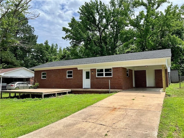 3501 Pleasant, Ozark, AR 72949 - single story home featuring brick siding, a front lawn, concrete driveway, and an attached carport