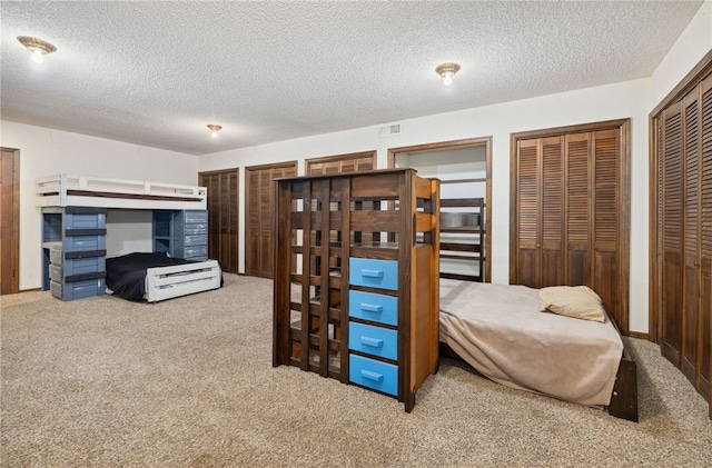 213 Suttle Dr, Springdale, AR 72764 - bedroom with carpet flooring, multiple closets, and a textured ceiling