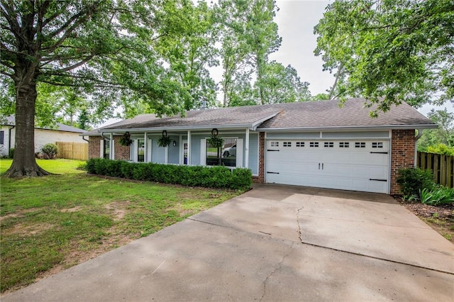 707 Turtle Creek Dr, Rogers, AR 72756 - ranch-style home with brick siding, a garage, driveway, and covered porch