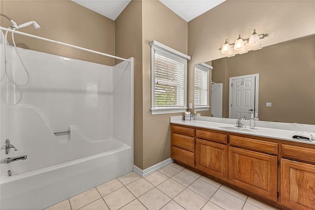 8270 Titleist Cir, Rogers, AR 72756 - full bathroom with vanity, tile patterned floors, and  shower combination