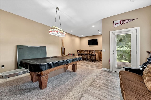 8270 Titleist Cir, Rogers, AR 72756 - game room with light wood-type flooring, recessed lighting, and billiards table