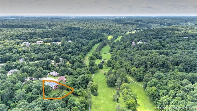 8270 Titleist Cir, Rogers, AR 72756 - aerial overview of property's location with property boundaries highlighted and a forest
