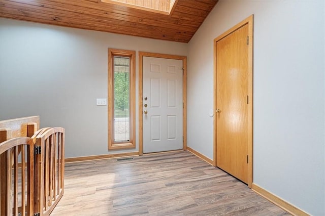 20 Kirkcudbright, Bella Vista, AR 72715 - entryway with wooden ceiling, light wood-style floors, and lofted ceiling