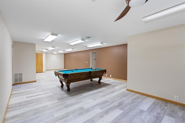 20 Kirkcudbright, Bella Vista, AR 72715 - game room with light wood-style flooring, a ceiling fan, and billiards