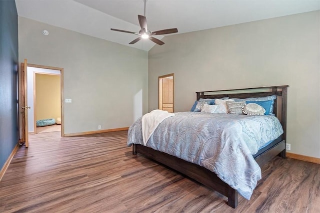 20 Kirkcudbright, Bella Vista, AR 72715 - bedroom with wood finished floors, lofted ceiling, and ceiling fan