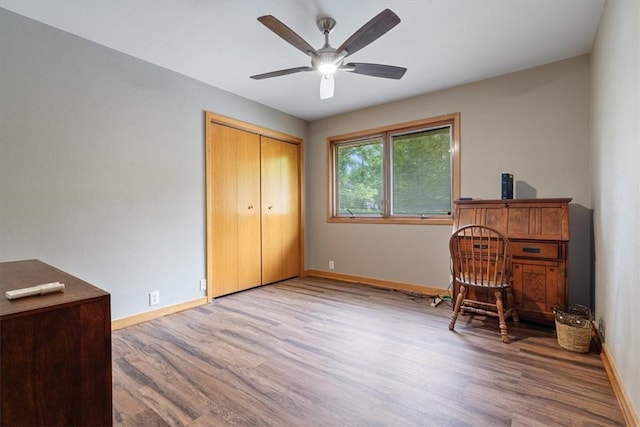 20 Kirkcudbright, Bella Vista, AR 72715 - unfurnished office featuring wood finished floors and ceiling fan