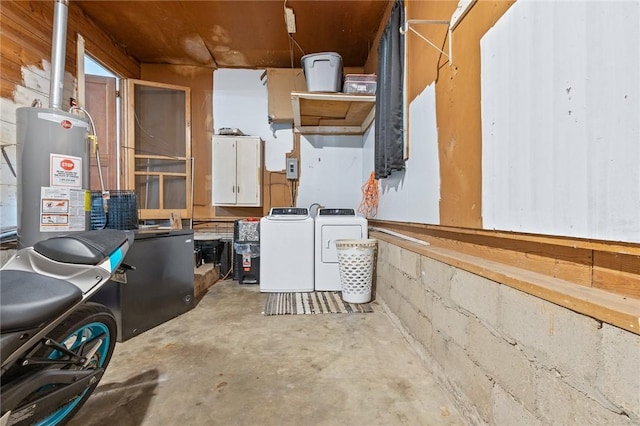 224 N Allen St, Harrison, AR 72601 - basement featuring gas water heater and washing machine and dryer