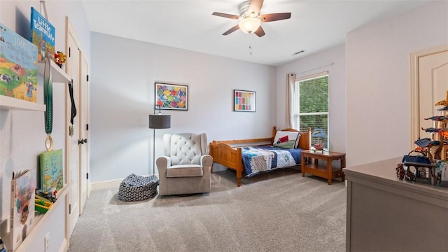 4903 S Inglewood Rd, Rogers, AR 72758 - bedroom with light carpet and a ceiling fan