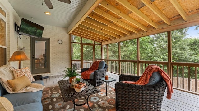 4903 S Inglewood Rd, Rogers, AR 72758 - sunroom / solarium with a ceiling fan