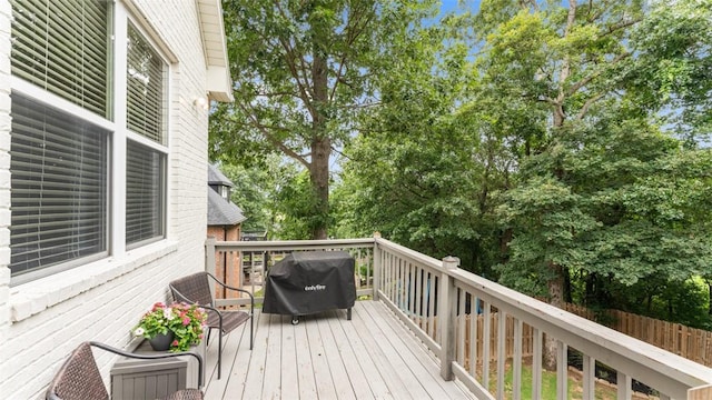 4903 S Inglewood Rd, Rogers, AR 72758 - deck featuring a grill and view of scattered trees