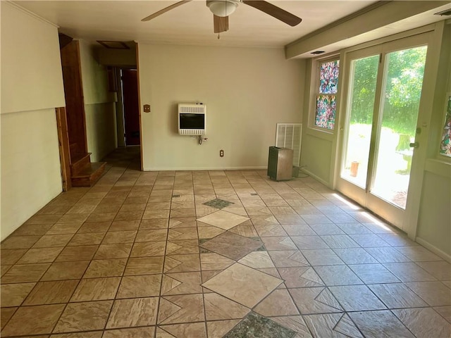 1445 Viewpoint Dr, Fayetteville, AR 72701 - unfurnished room with heating unit and a ceiling fan