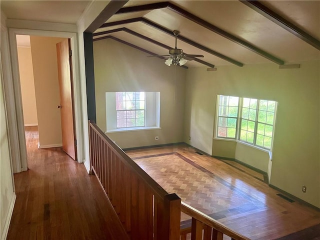 1445 Viewpoint Dr, Fayetteville, AR 72701 - spare room featuring wood finished floors and a ceiling fan