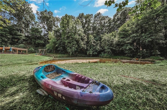 19123 Nokes Farm Rd, Siloam Springs, AR 72761 - view of grassy yard featuring view of wooded area