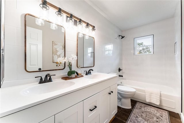 1916 S 12th St, Rogers, AR 72758 - bathroom featuring double vanity, tub / shower combination, and tile patterned flooring