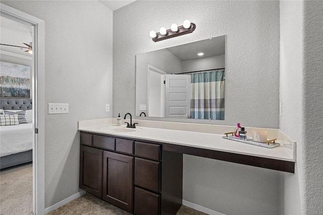 4424 Cornwall St, Springdale, AR 72762 - ensuite bathroom featuring vanity, a ceiling fan, and a shower with shower curtain