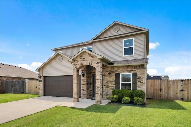 4424 Cornwall St, Springdale, AR 72762 - traditional home with concrete driveway, a gate, a garage, and brick siding