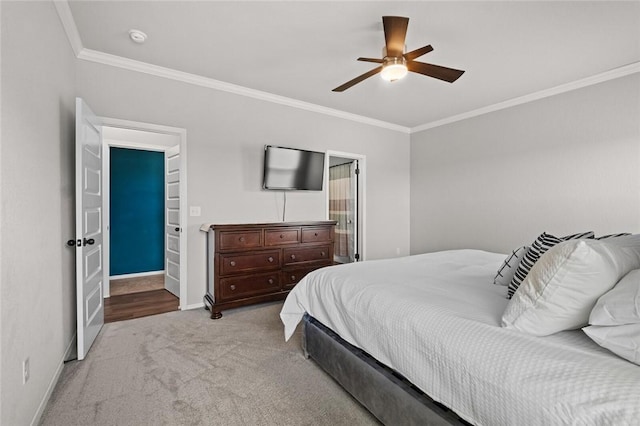 4424 Cornwall St, Springdale, AR 72762 - carpeted bedroom with ornamental molding and ceiling fan