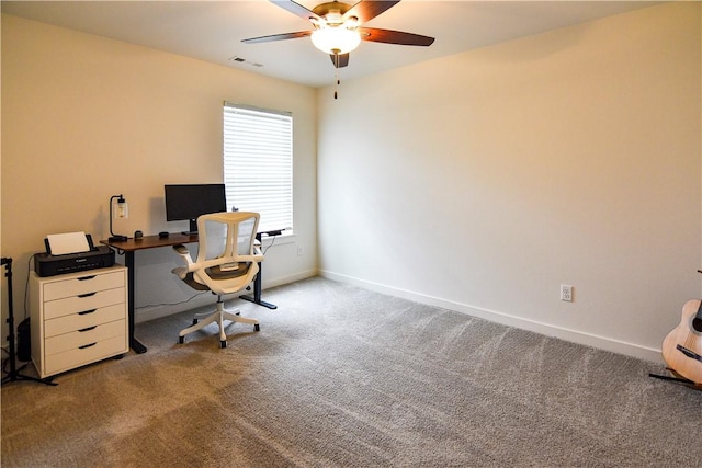 2756 Cassidy Ave, Springdale, AR 72764 - home office featuring carpet floors and a ceiling fan