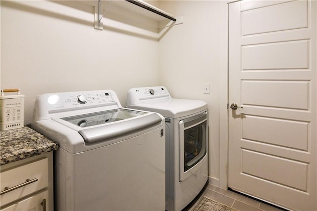 2756 Cassidy Ave, Springdale, AR 72764 - laundry area with independent washer and dryer, cabinet space, and dark tile patterned floors