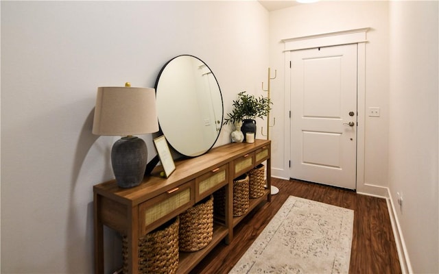 2756 Cassidy Ave, Springdale, AR 72764 - foyer entrance featuring dark wood-style flooring and baseboards
