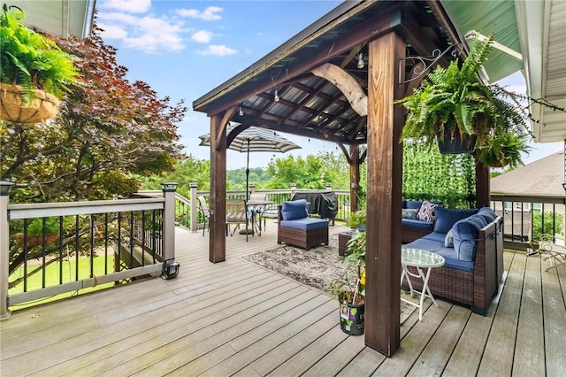 4 Skelton Dr, Bella Vista, AR 72715 - deck featuring outdoor lounge area and a gazebo
