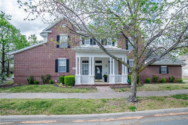 6682 Firefly Catch Ave, Springdale, AR 72762 - view of front of property featuring covered porch, brick siding, and a front lawn