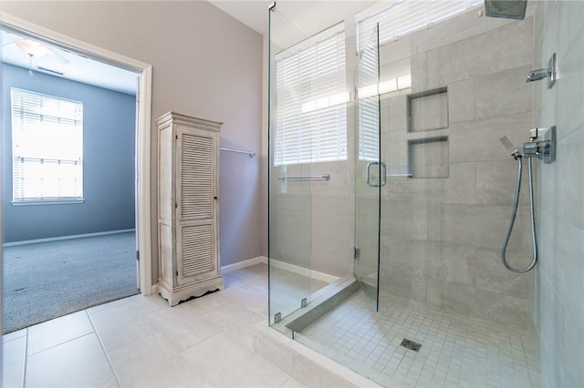 6682 Firefly Catch Ave, Springdale, AR 72762 - full bath featuring a shower stall and tile patterned floors