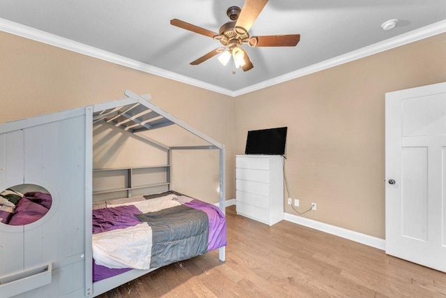 1315 W Magnolia St, Rogers, AR 72758 - bedroom featuring wood finished floors, ornamental molding, and ceiling fan