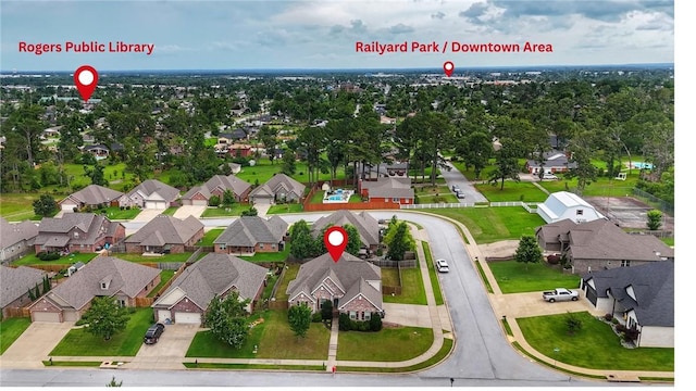 1315 W Magnolia St, Rogers, AR 72758 - aerial perspective of suburban area