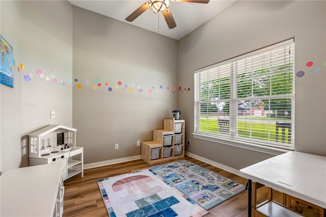 372 Niagara St, Elm Springs, AR 72762 - office space featuring ceiling fan and light wood-type flooring