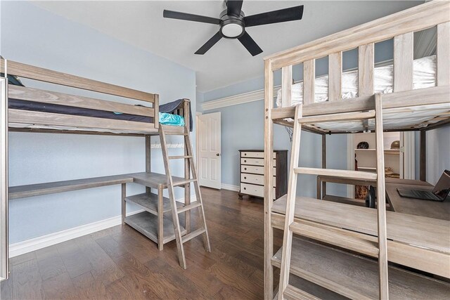 11 Darian Dr, Bentonville, AR 72712 - bedroom with wood finished floors and a ceiling fan