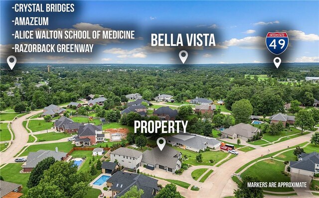 11 Darian Dr, Bentonville, AR 72712 - aerial view of residential area