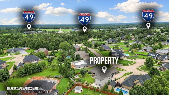 11 Darian Dr, Bentonville, AR 72712 - aerial view of residential area