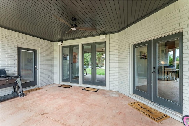 11 Darian Dr, Bentonville, AR 72712 - view of patio / terrace with french doors and ceiling fan