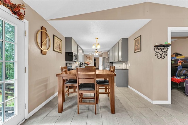 594 Madison 8650, Huntsville, AR 72740 - dining space featuring a chandelier, healthy amount of natural light, and light tile patterned floors
