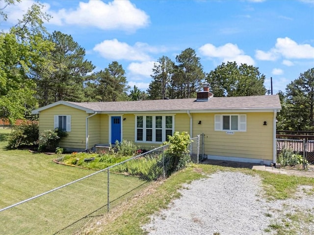 20490 Rocky Branch Rd, Rogers, AR 72756 - ranch-style house featuring a chimney