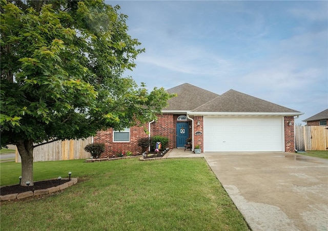 4506 Cory St, Springdale, AR 72762 - ranch-style house featuring an attached garage, driveway, brick siding, and roof with shingles