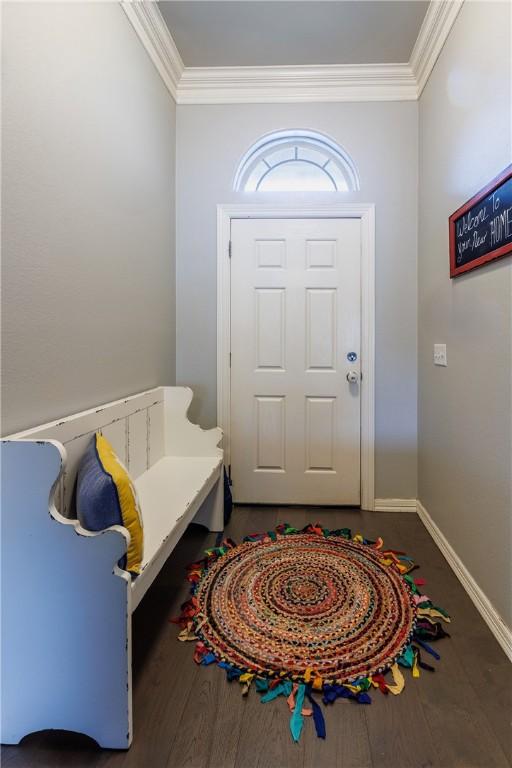 4506 Cory St, Springdale, AR 72762 - foyer entrance with crown molding and wood finished floors