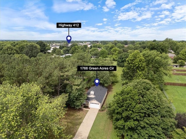 1766 Green Acres Cir, Springdale, AR 72764 - bird's eye view of a forest