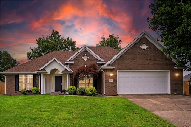 4465 Warwick Cv, Springdale, AR 72762 - view of front of property featuring brick siding, driveway, an attached garage, and a shingled roof