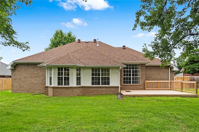 4465 Warwick Cv, Springdale, AR 72762 - back of property with brick siding, a deck, and roof with shingles