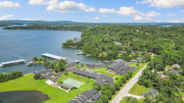 16841 Heritage Bay Rd Unit E-4, Rogers, AR 72756 - aerial view of residential area featuring a large body of water and a heavily wooded area