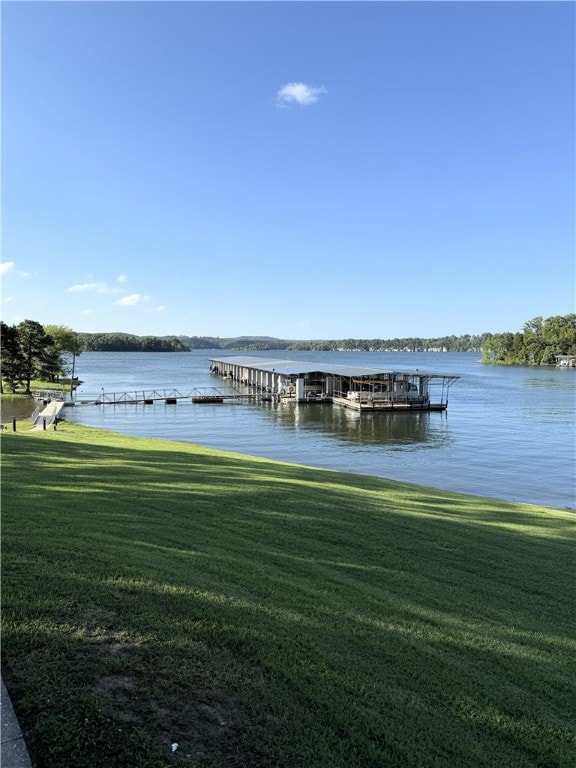 16841 Heritage Bay Rd Unit E-4, Rogers, AR 72756 - dock area with a yard and a water view