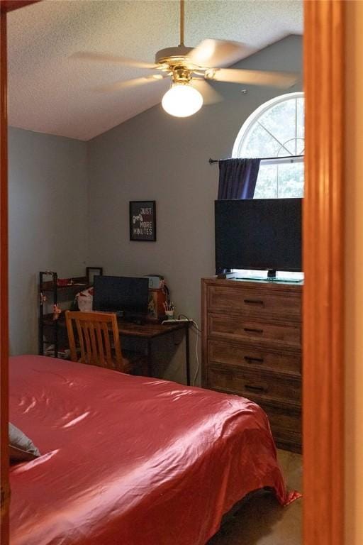 1013 N 26th St, Rogers, AR 72756 - bedroom featuring vaulted ceiling and a ceiling fan