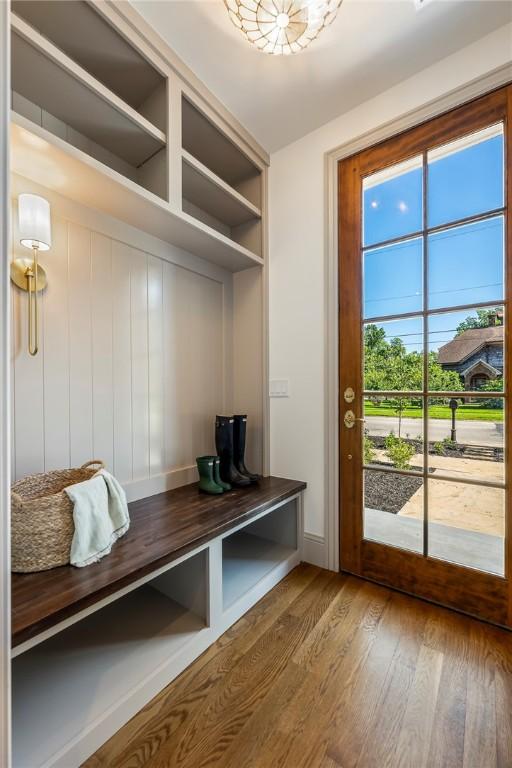 300 NW 5th St, Bentonville, AR 72712 - mudroom featuring wood finished floors and baseboards
